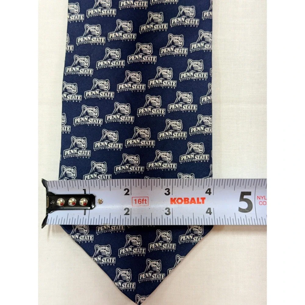 College Classics Penn State Nittany‎ Lions Navy Blue Silk Logo Necktie PSU Mens